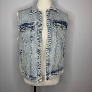 Blue b - Light Wash Denim Vest w/Jewel Details